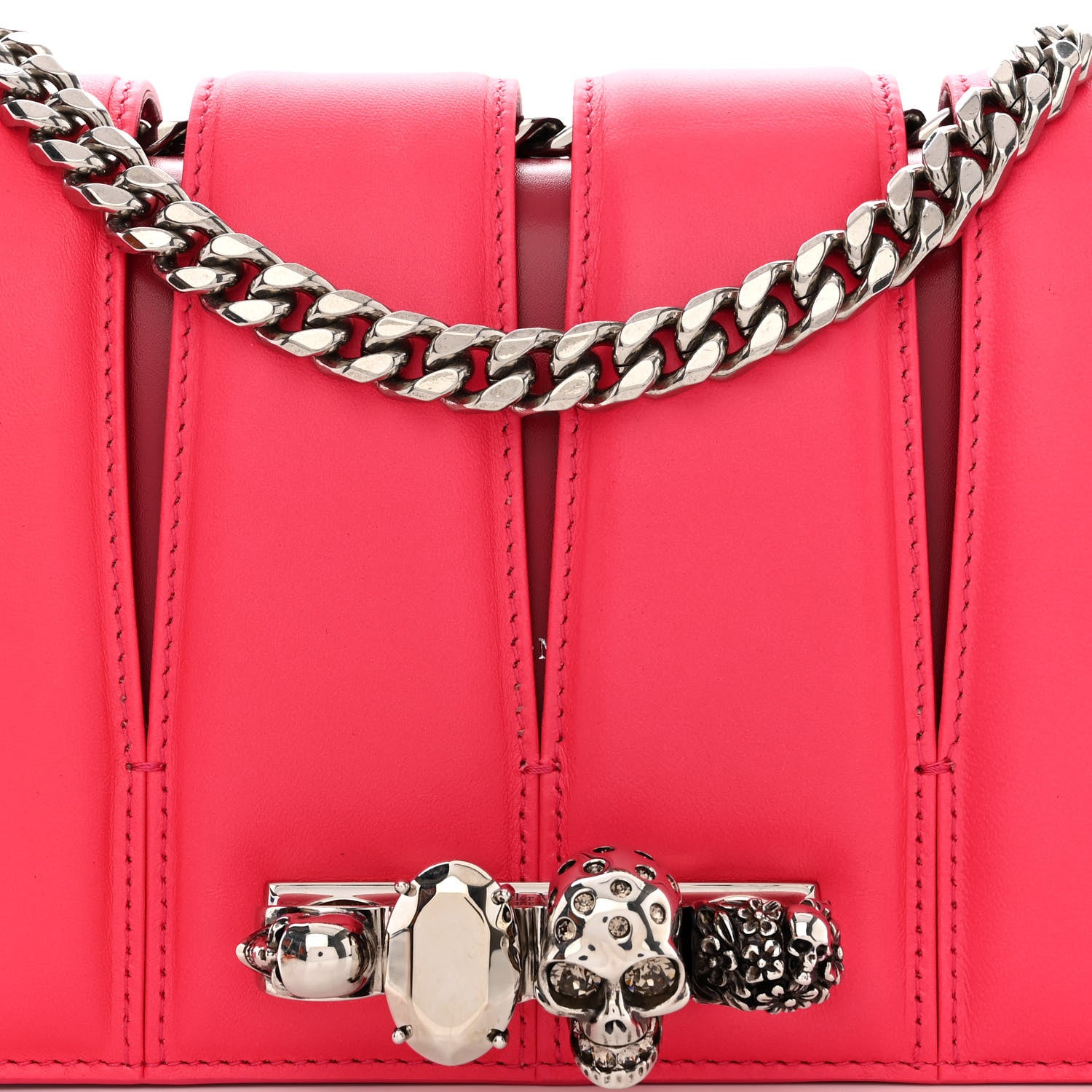 Alexander McQueen Calfskin Small Slash Bag Fuscia Lipstick 8 of 10