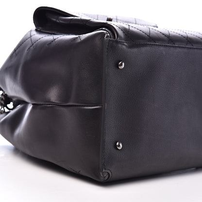 Chanel Calfskin Stitched Large Urban Luxury Drawstring Backpack Black 9 of 11