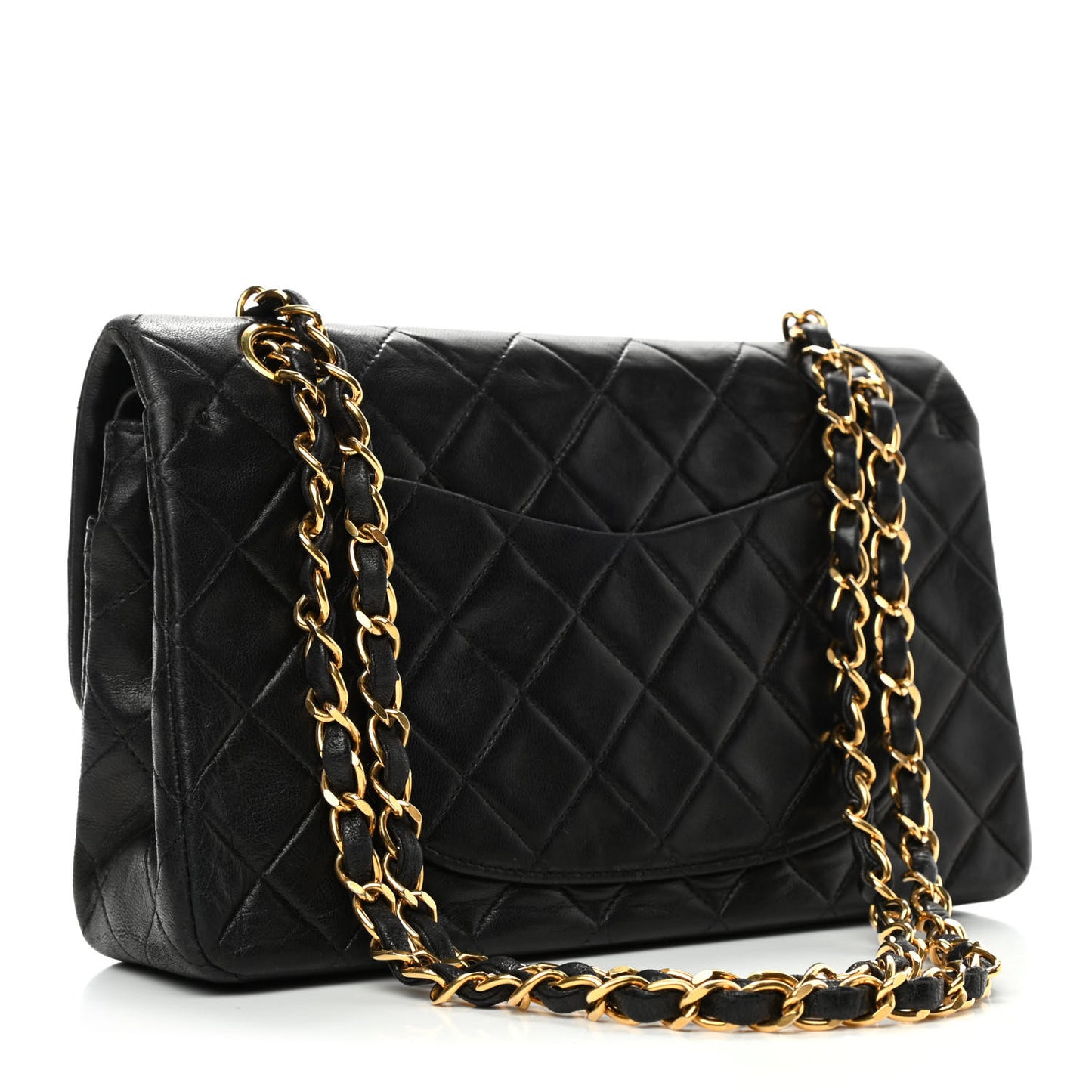 Lambskin Quilted Small Double Flap Black
