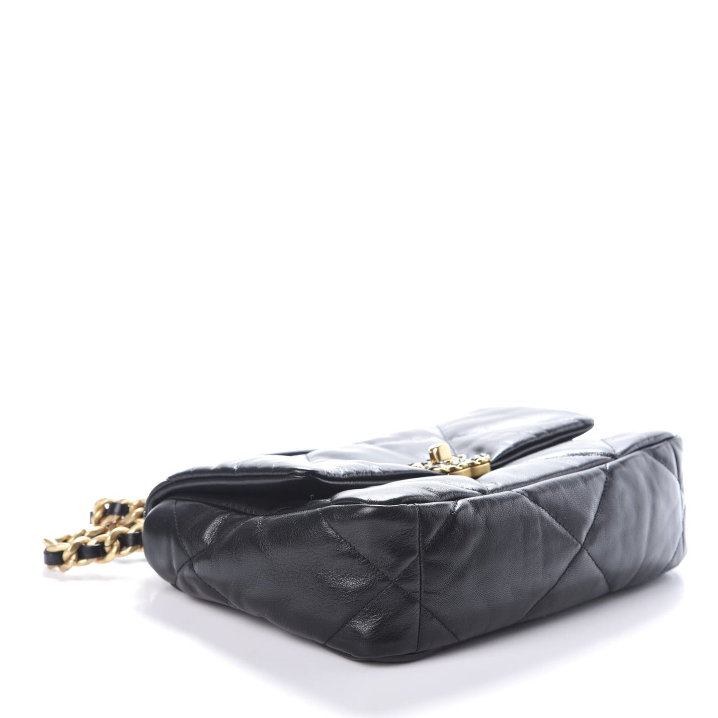 Goatskin Quilted Medium 19 Flap Black