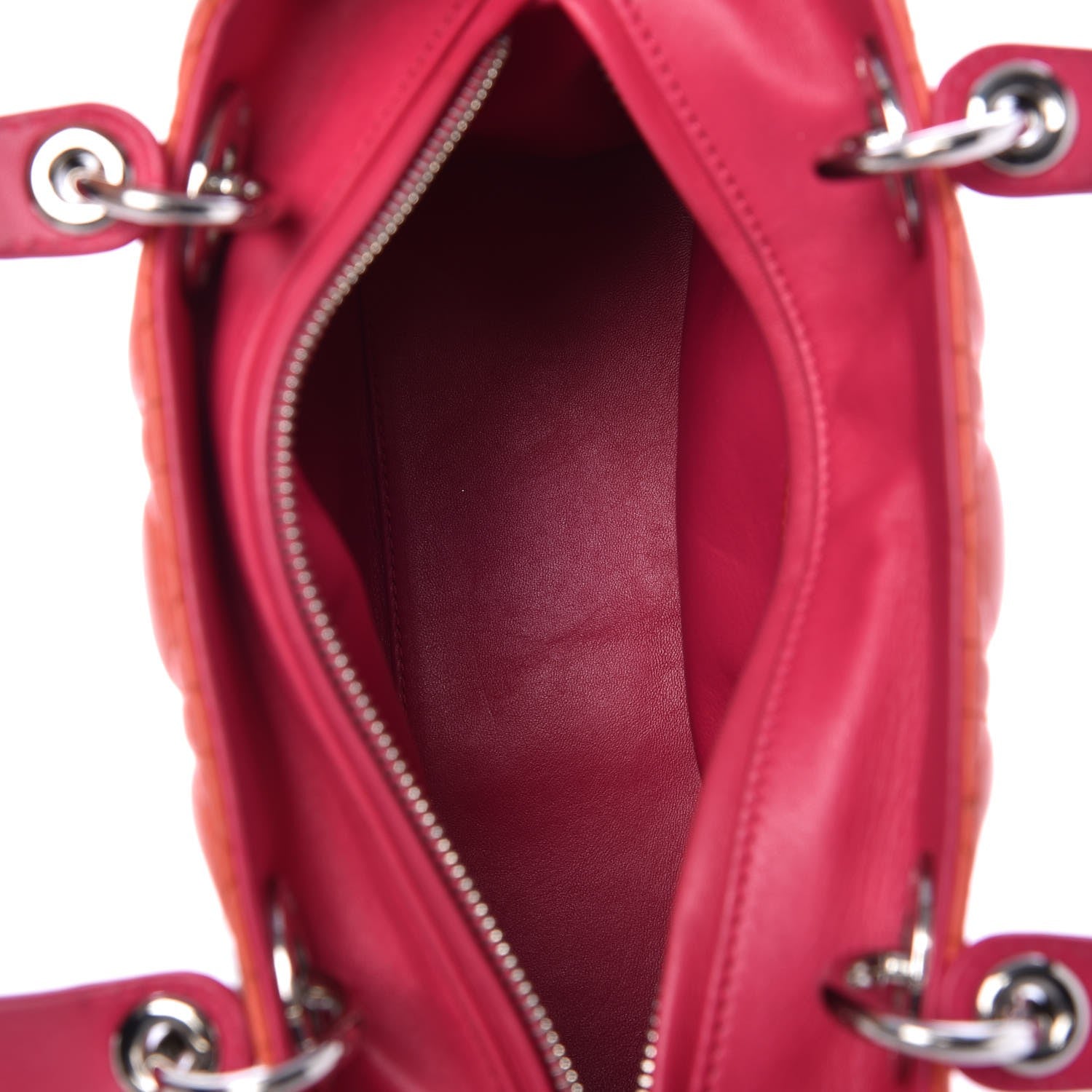 Christian Dior Lambskin Cannage Medium Tri-Color Lady Dior Pink 7 of 9