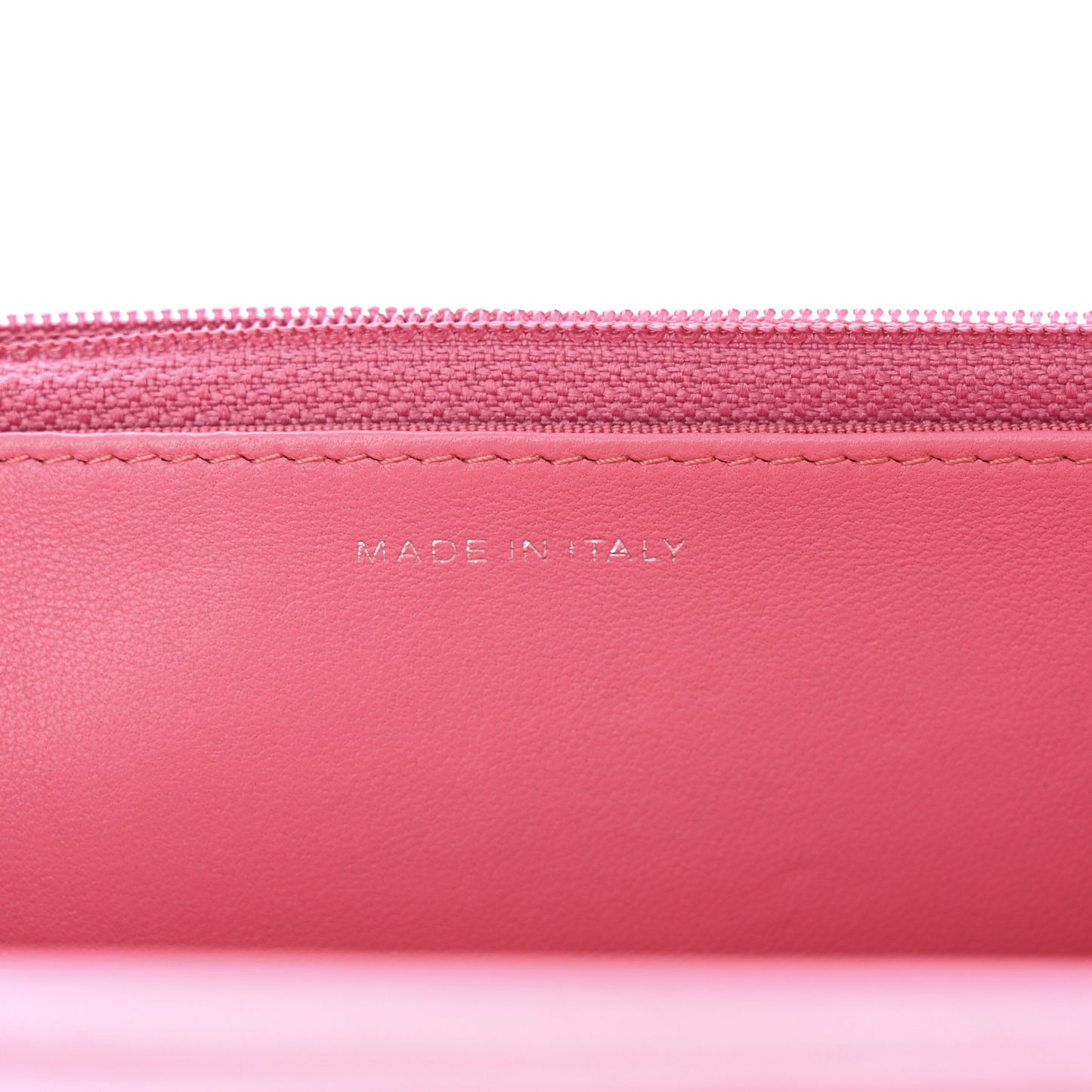 Lambskin Quilted Wallet On Chain WOC Pink