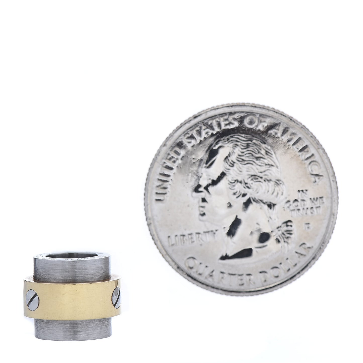 18K Yellow Gold Stainless Steel Santos Barrel Pendant