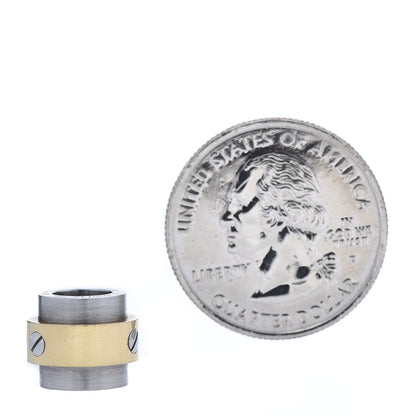 Cartier 18K Yellow Gold Stainless Steel Santos Barrel Pendant 2 of 3