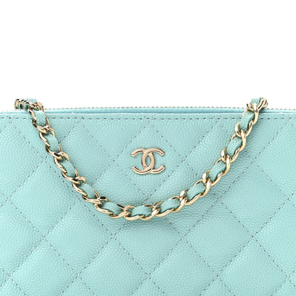 Chanel Caviar Quilted Small Clutch With Chain Light Blue 11 of 13