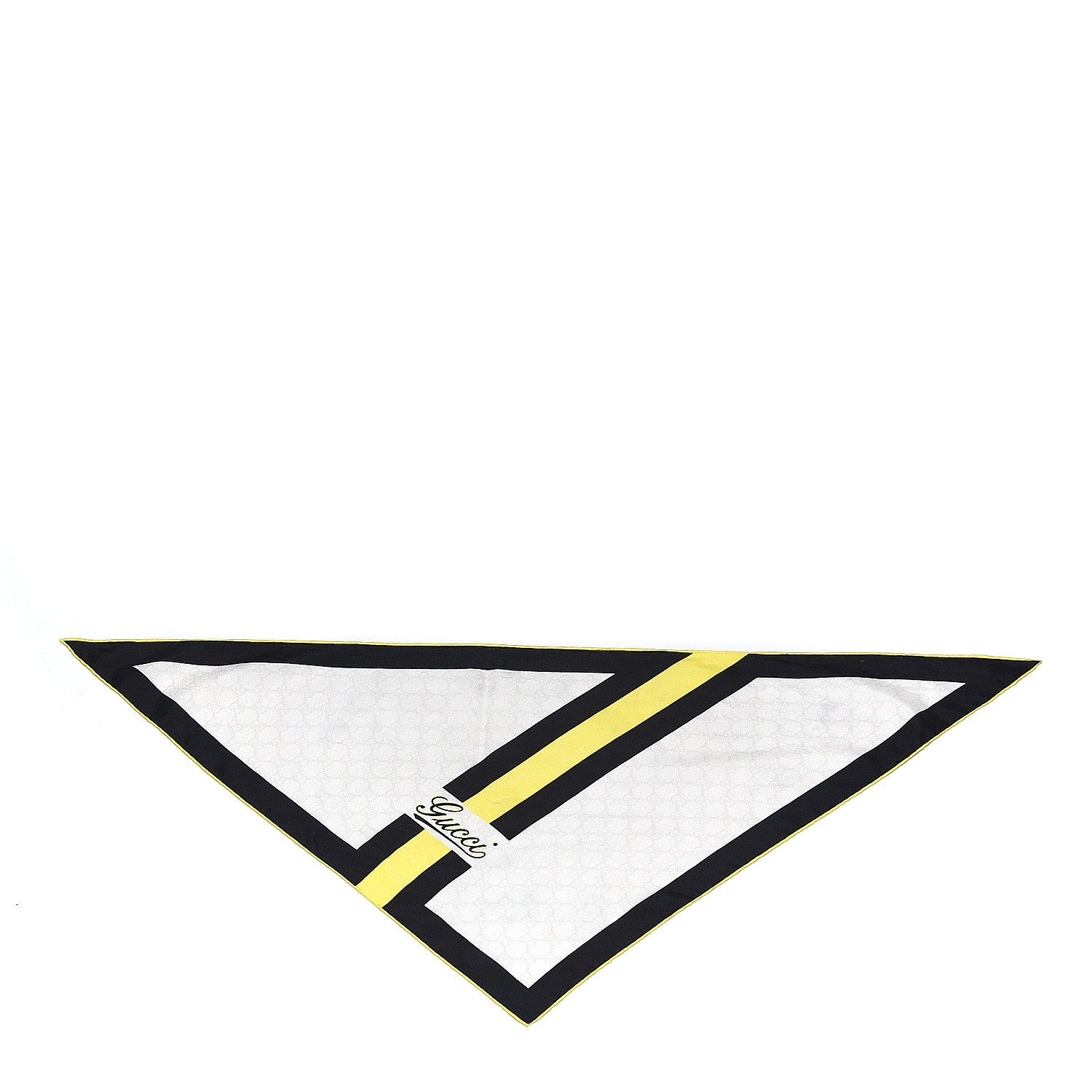 Gucci Silk Monogram Web Triangle Scarf Black Yellow 1 of 3