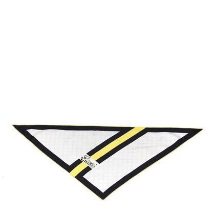 Gucci Silk Monogram Web Triangle Scarf Black Yellow 1 of 3