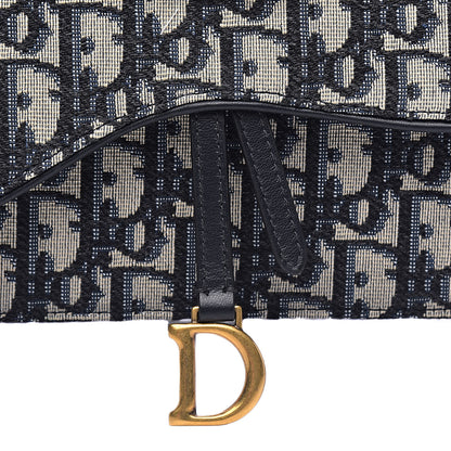 Christian Dior Oblique Saddle Chain Pouch Blue 9 of 10