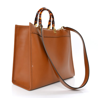 Fendi Vitello King Plexiglass Medium Fendi Sunshine Shopper Tote Cuoio 3 of 10