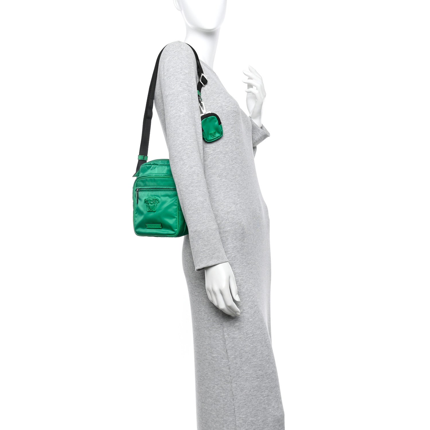メサイア Versace Nylon Palazzo Medusa Crossbody Bag Green 1786893