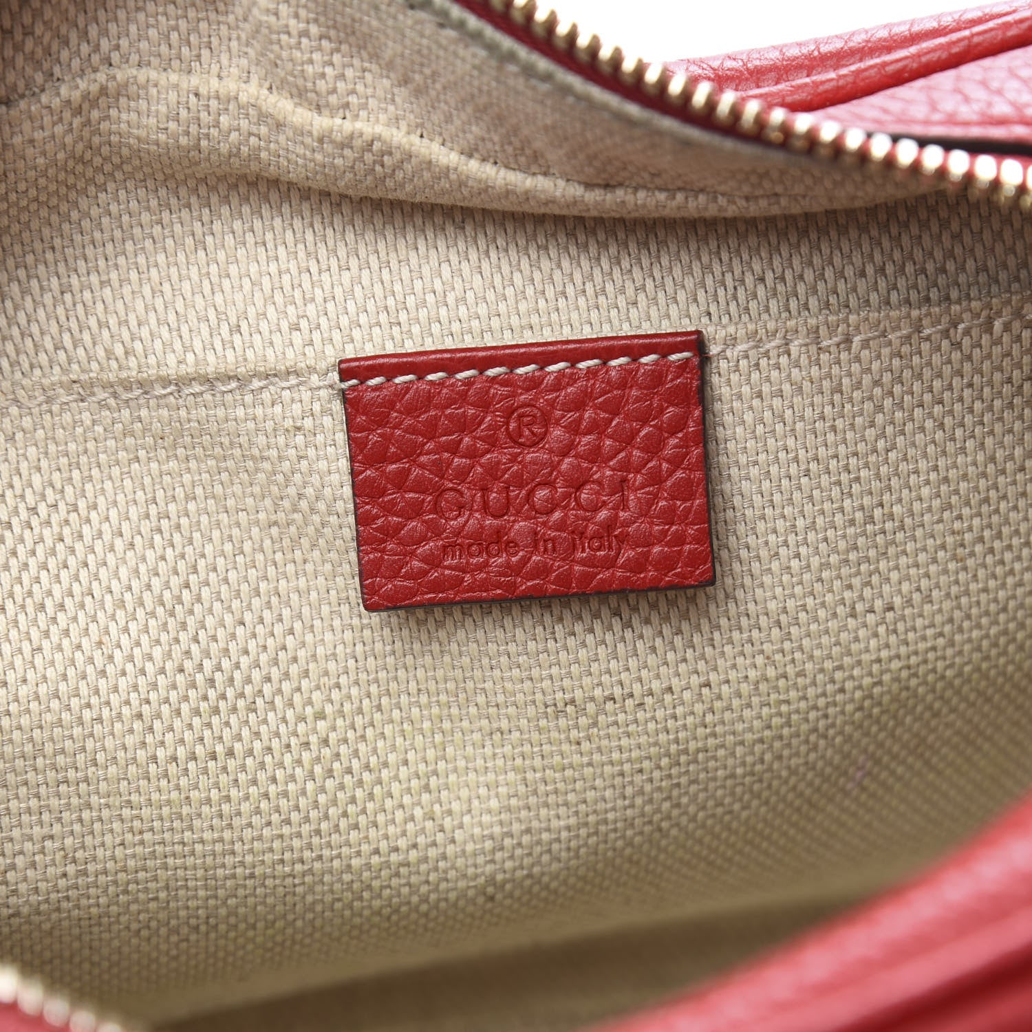 Gucci Pebbled Calfskin Small Soho Disco Bag Vibrant Red 6 of 11