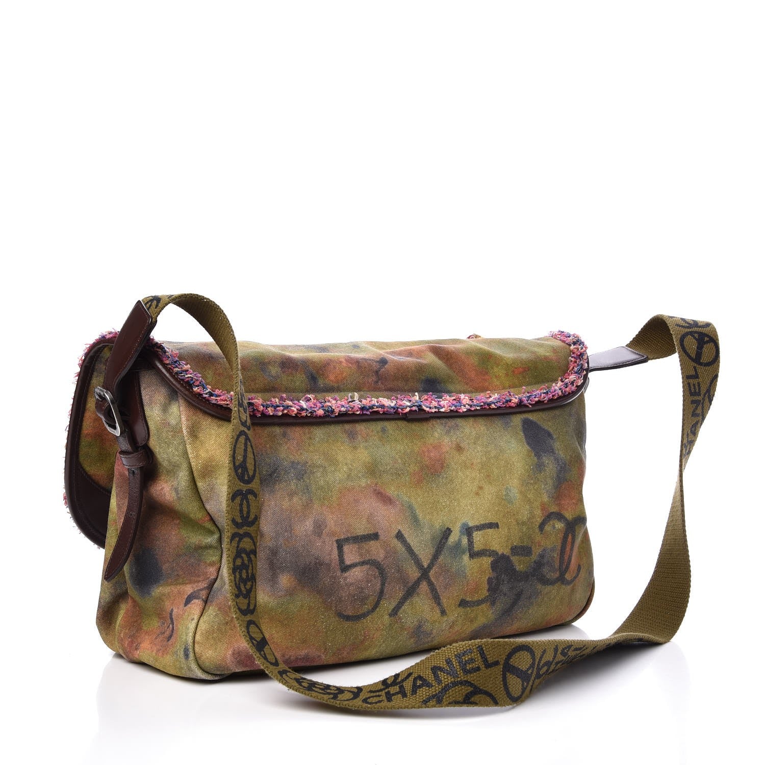 Chanel Washed Toile Large Graffiti On The Pavements Messenger Khaki Multicolor 3 of 8