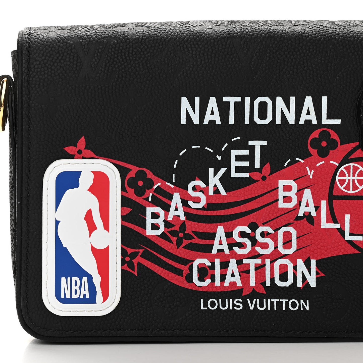 x NBA Grained Calfskin Monogram Studio Messenger Black