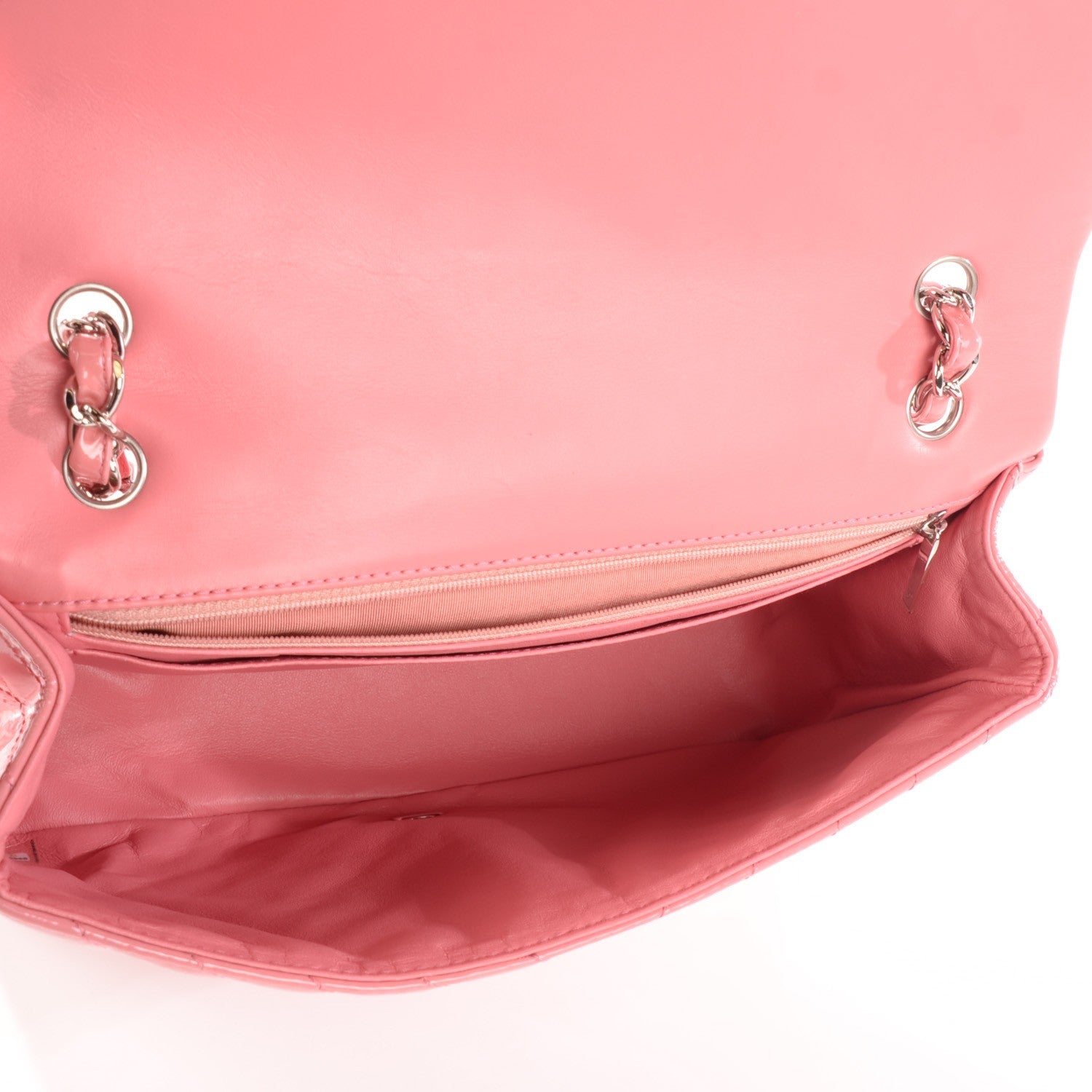 Chanel Patent Chevron Jumbo Single Flap Pink 9 of 9