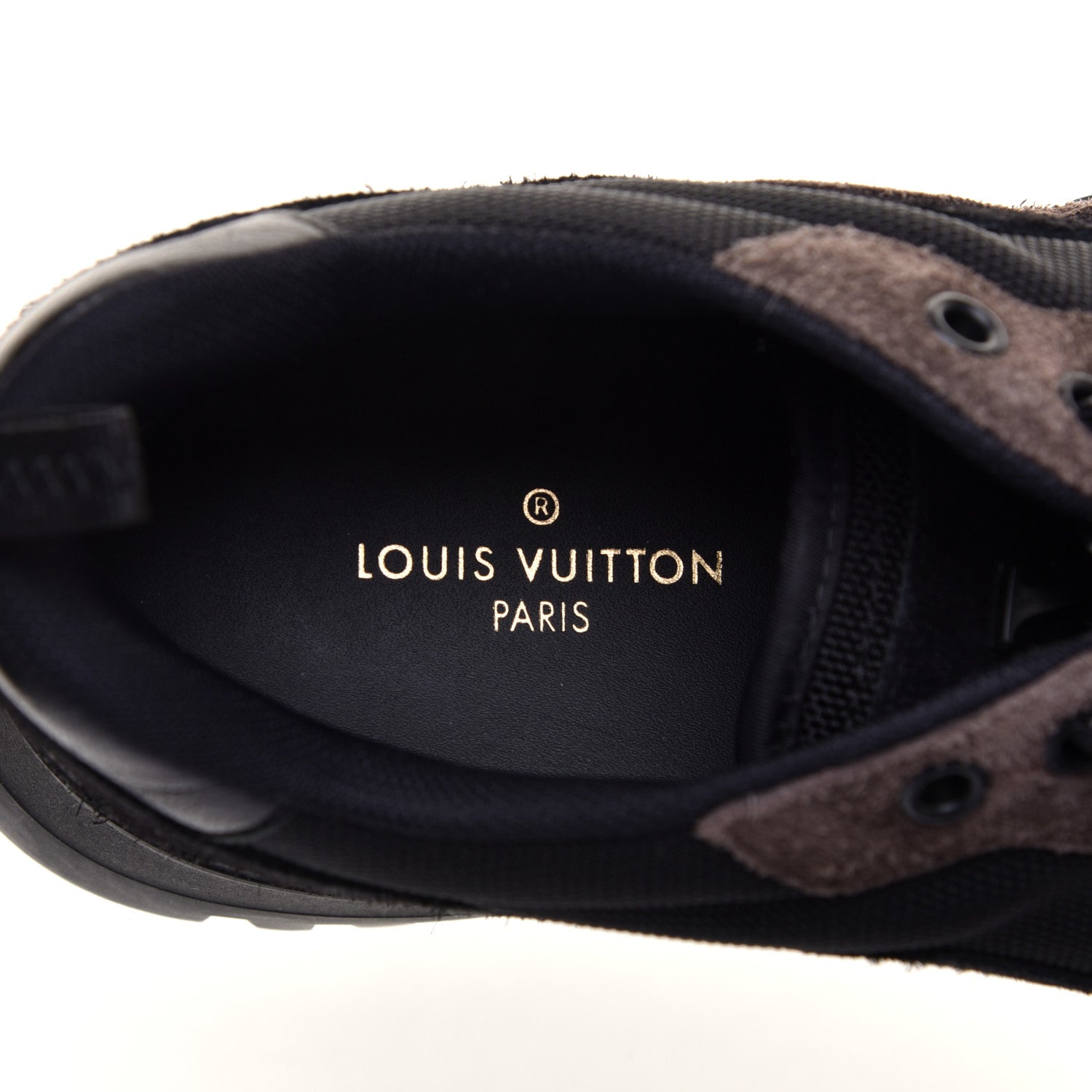 Louis Vuitton Nubuck Suede Technical Nylon Mens LV Hiking Sneakers 8.5 Black 7 of 8