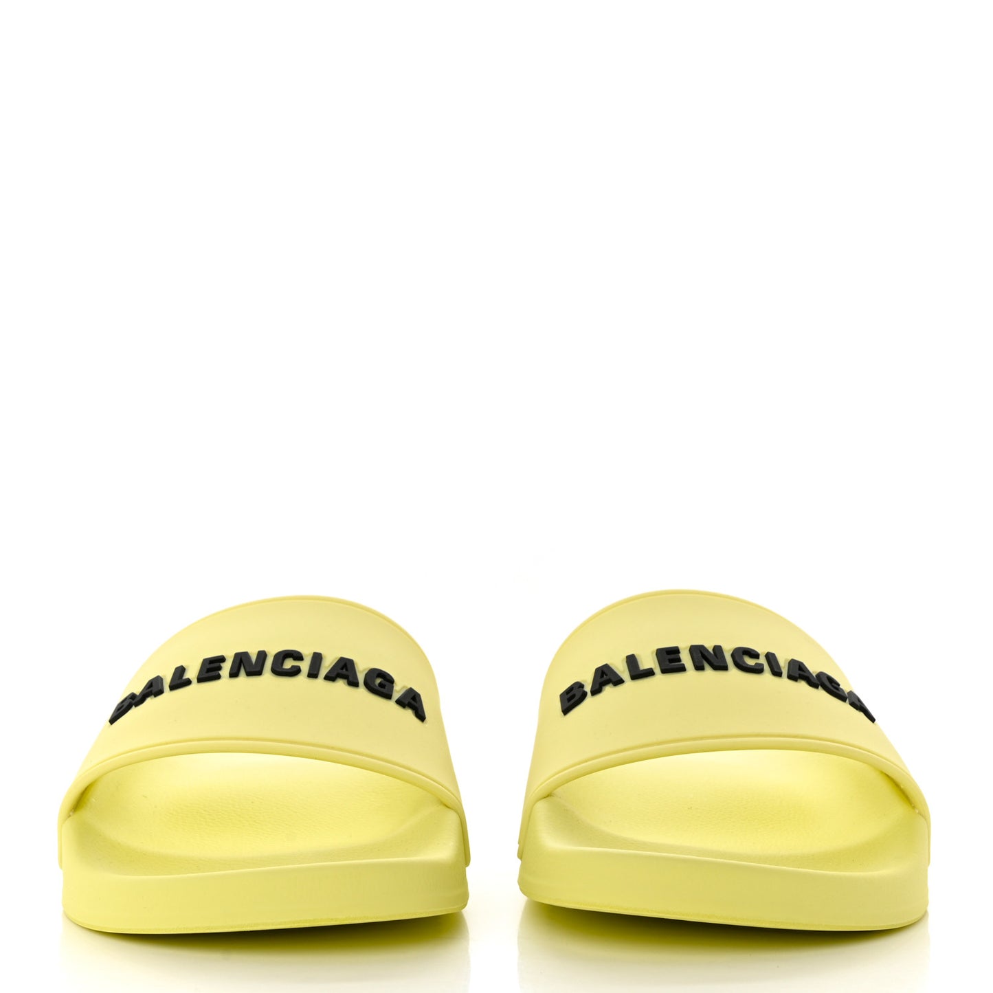 Smooth Rubber Logo Bi-Color Womens Pool Slide Sandals 38 Yellow Black
