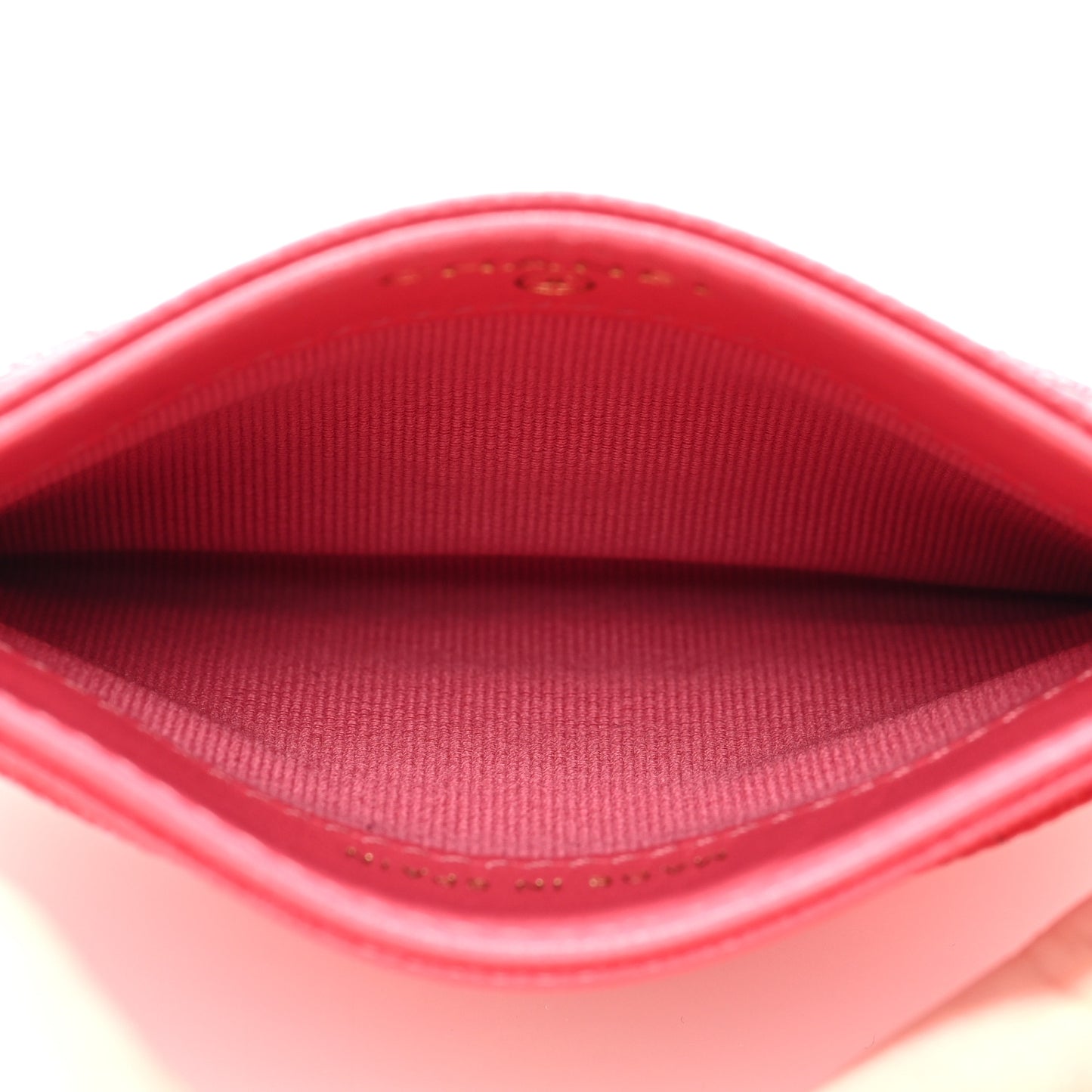 Caviar Quilted Card Holder Rose