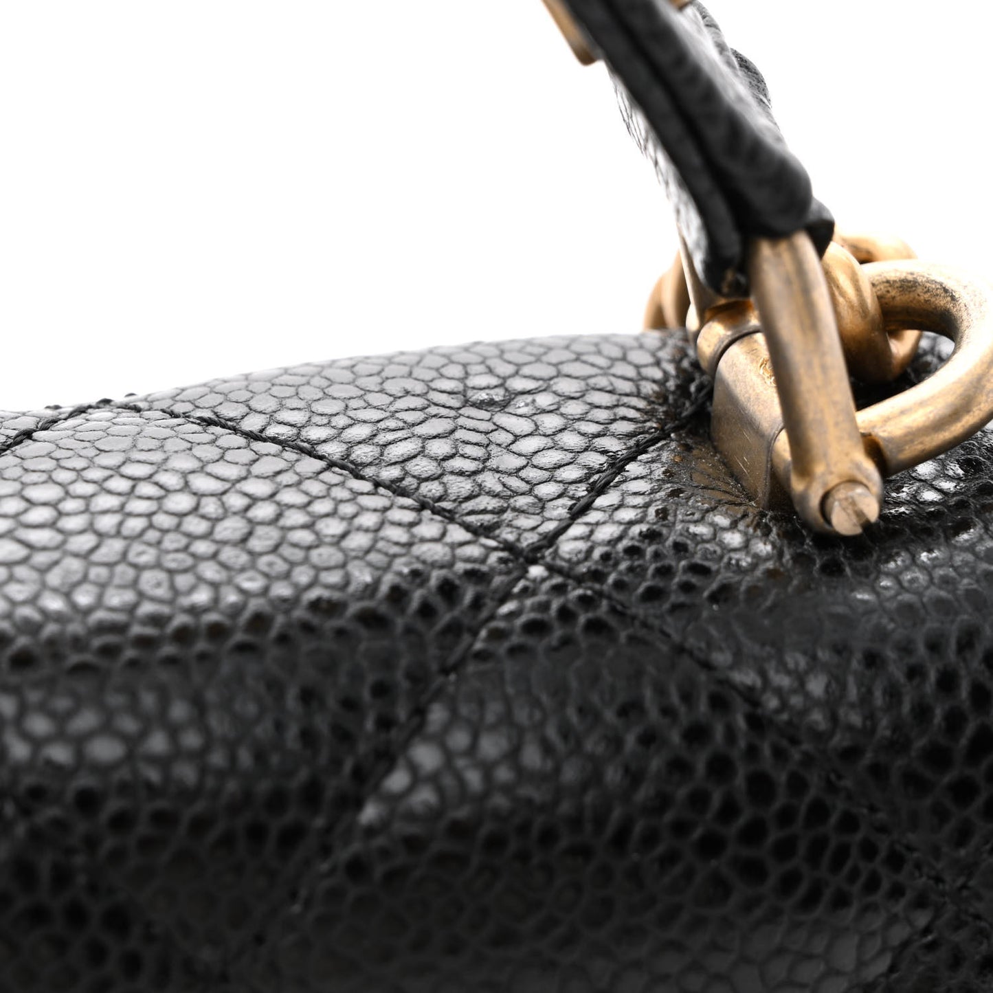 Caviar Mini Carry Around Flap Bag Black