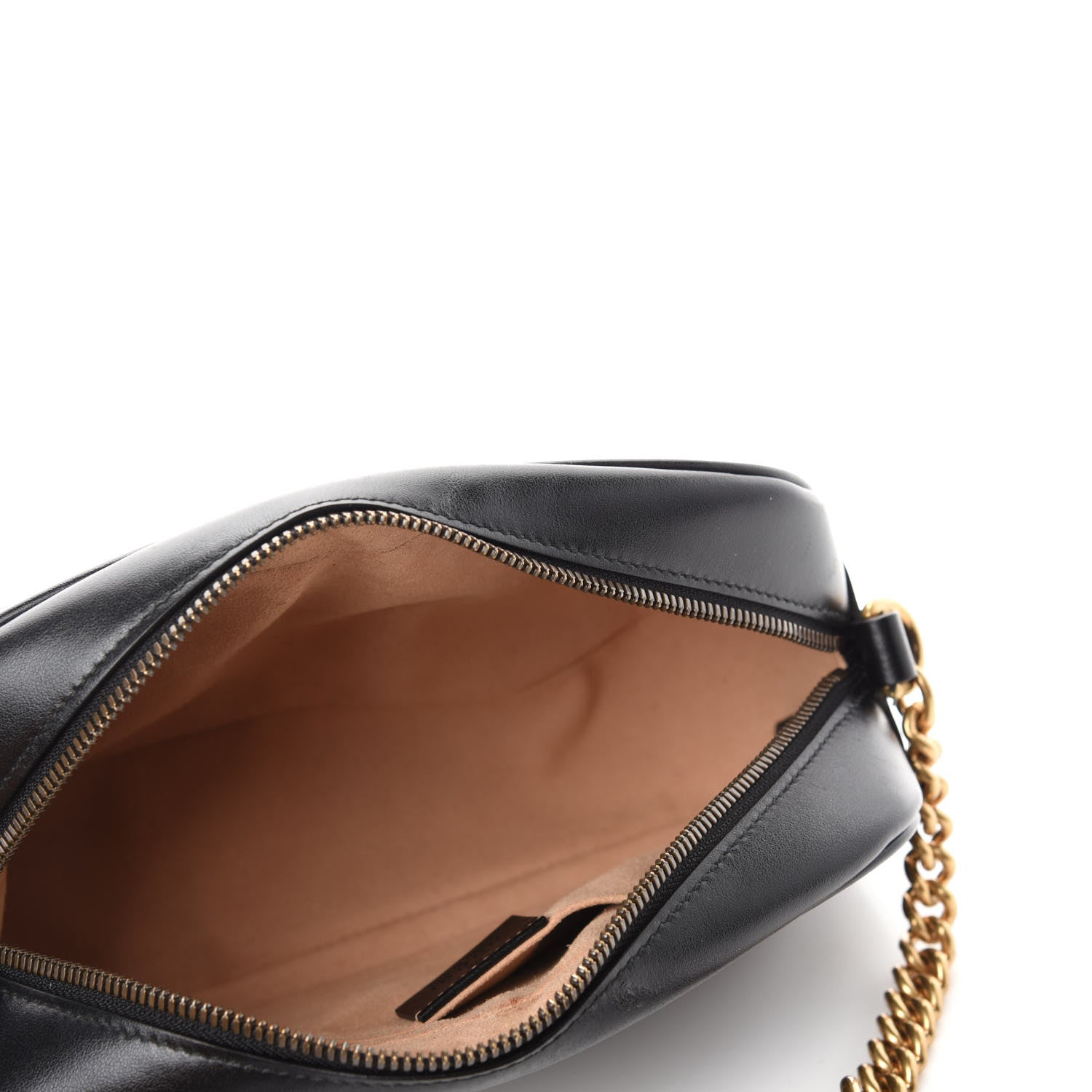 Gucci Calfskin Matelasse Small GG Marmont Chain Shoulder Bag Black 5 of 10