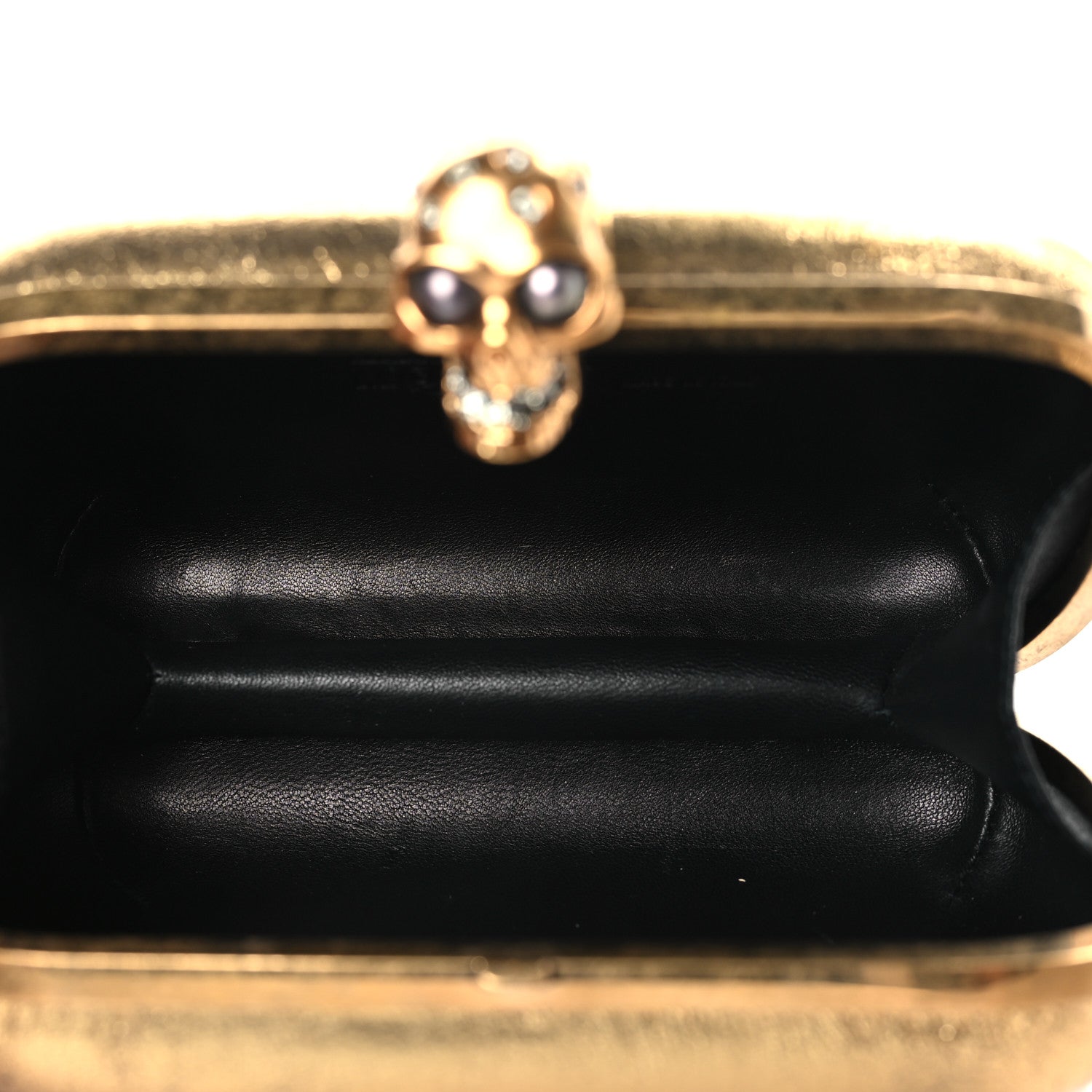 Alexander McQueen Metallic Nappa Skull Box Clutch Gold 5 of 10