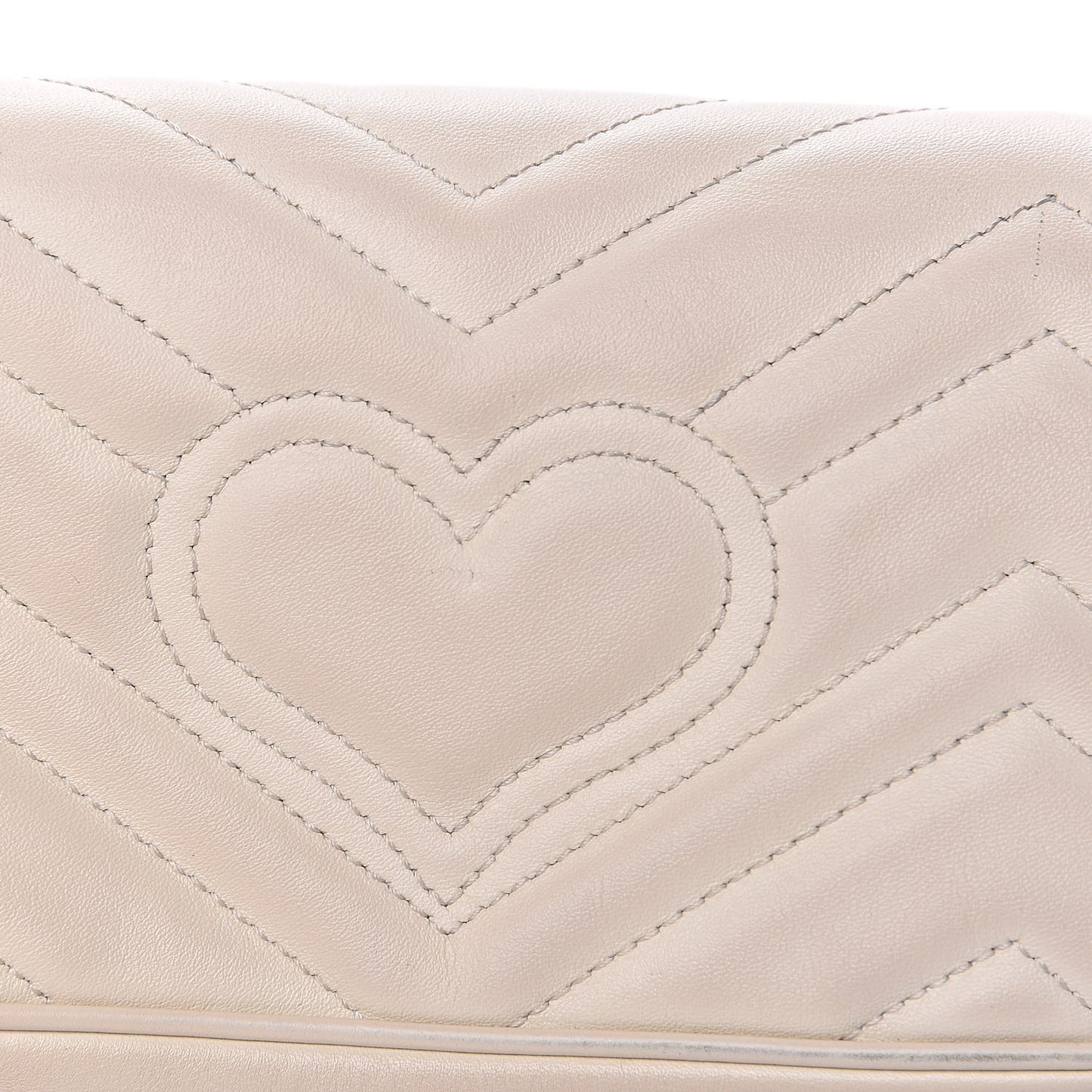 Calfskin Matelasse Super Mini GG Marmont Shoulder Bag White