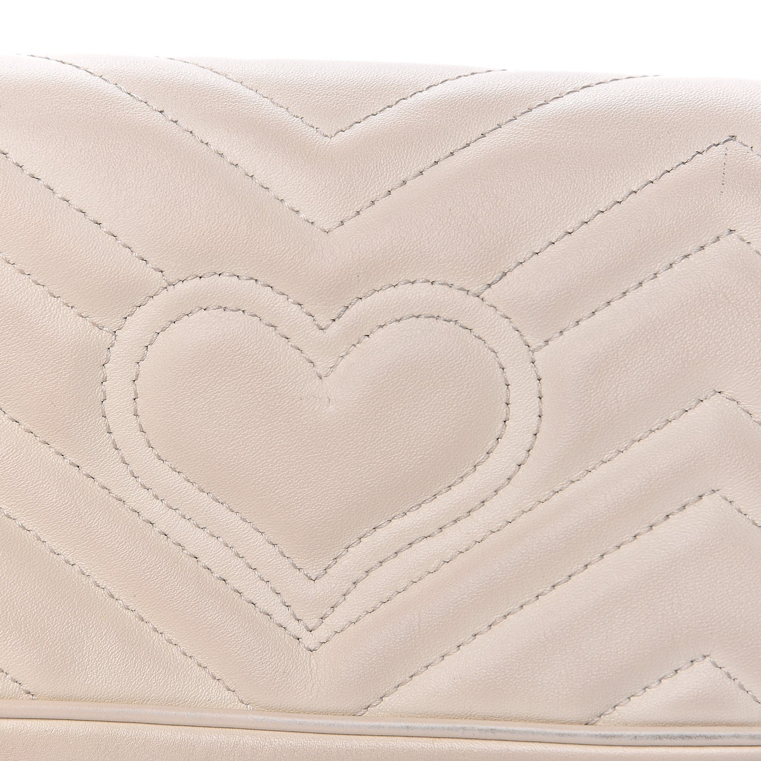 Gucci Calfskin Matelasse Super Mini GG Marmont Shoulder Bag White 12 of 17