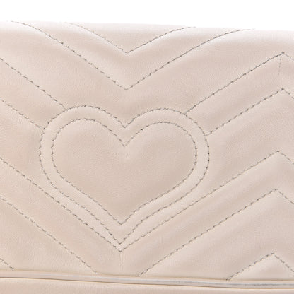 Gucci Calfskin Matelasse Super Mini GG Marmont Shoulder Bag White 12 of 17