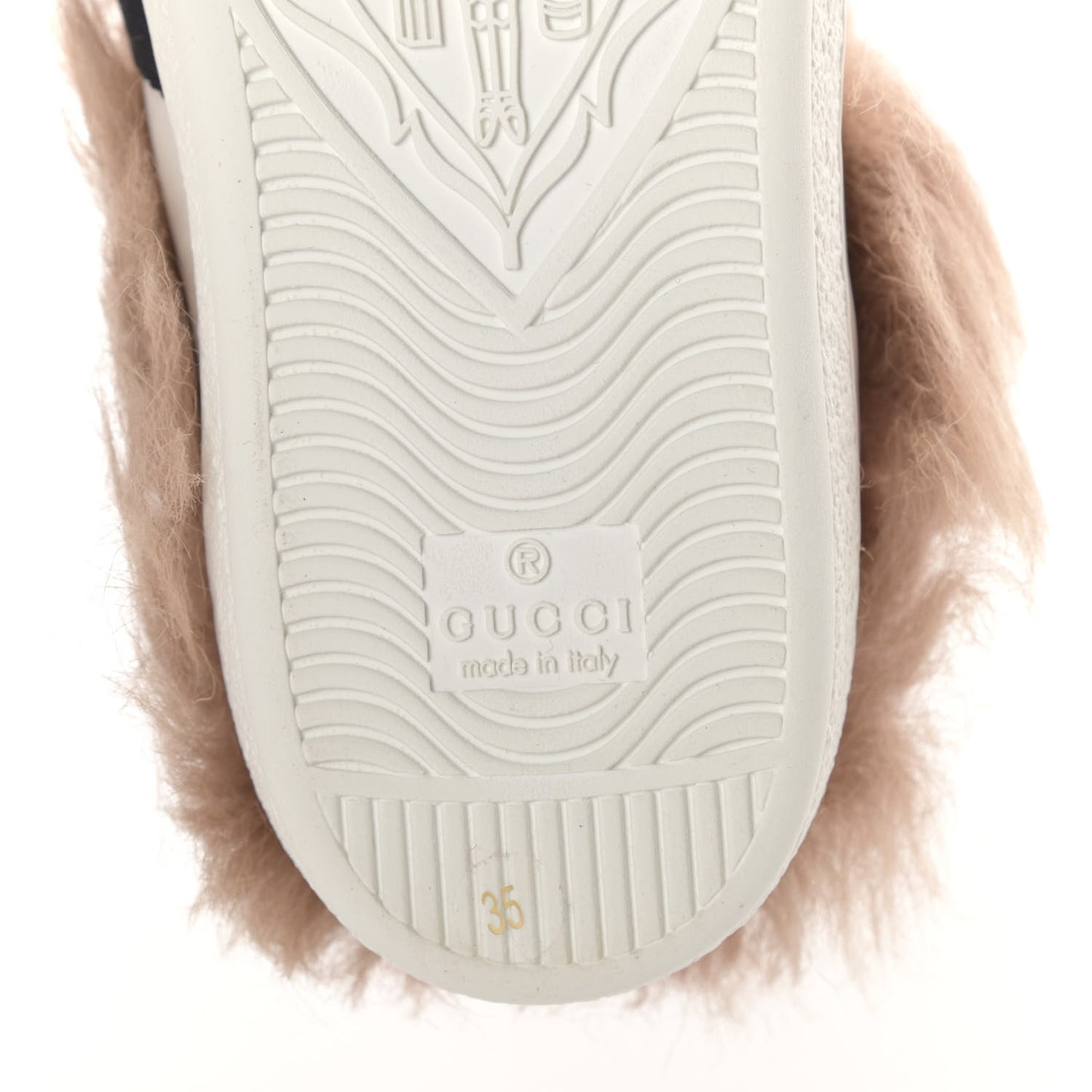 Calfskin Wool Bee Embroidered Ace Sneakers 35 White