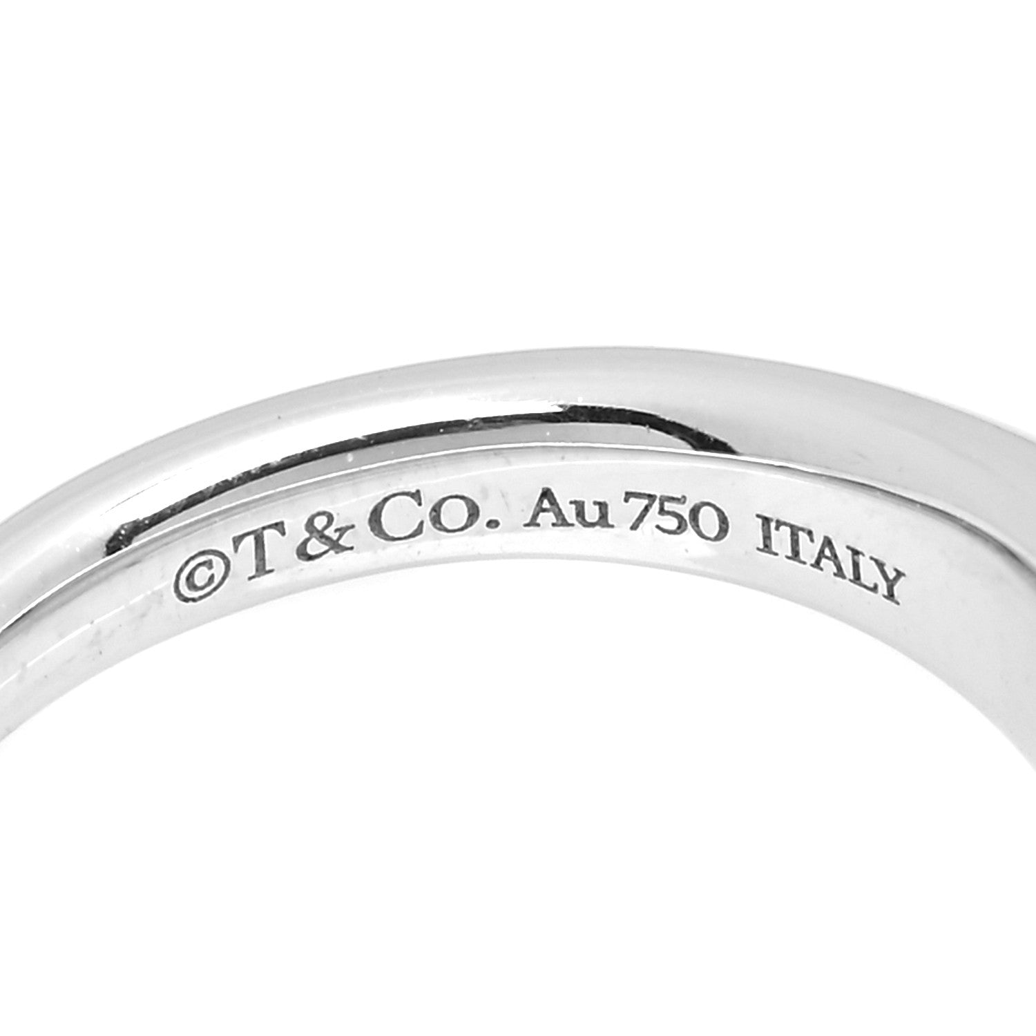 Tiffany 18K White Gold Diamond Micro Oval Signet Ring 44 3 4 of 4