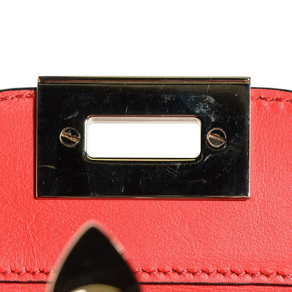 Valentino Garavani Vitello Mini Rockstud Double Handle Tote Deep Orange 9 of 10