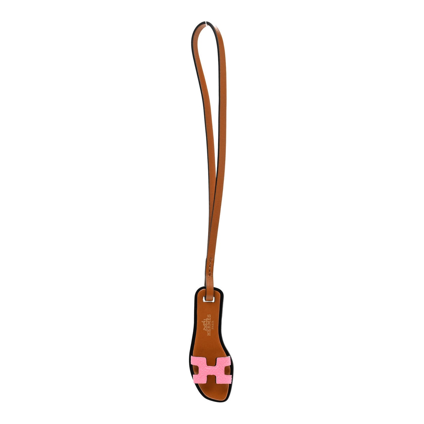 Epsom Butler Calfskin Hunter Oran Nano Bag Charm Rose Confetti Sable