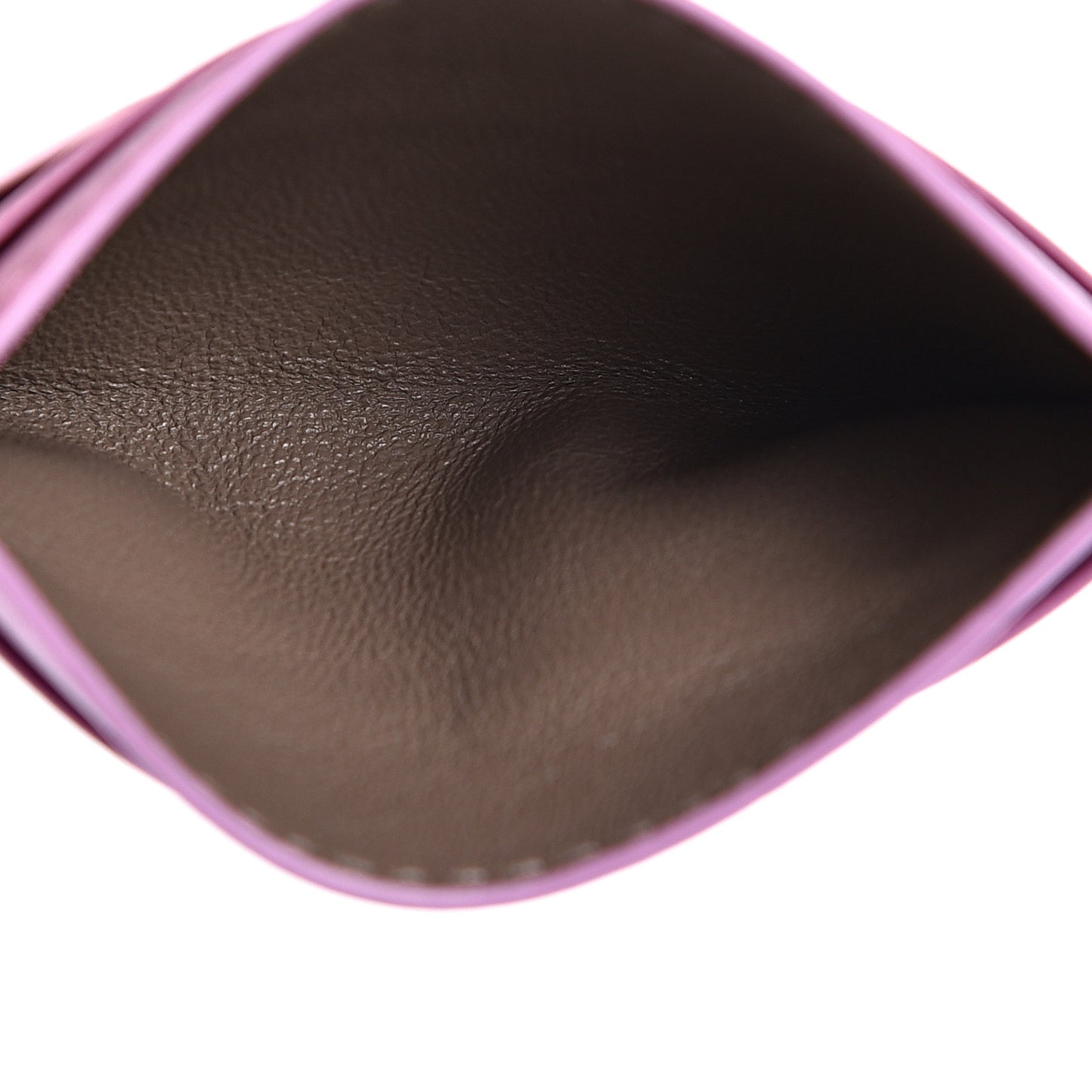 Nappa Intrecciato Woven Card Holder Pink Purple