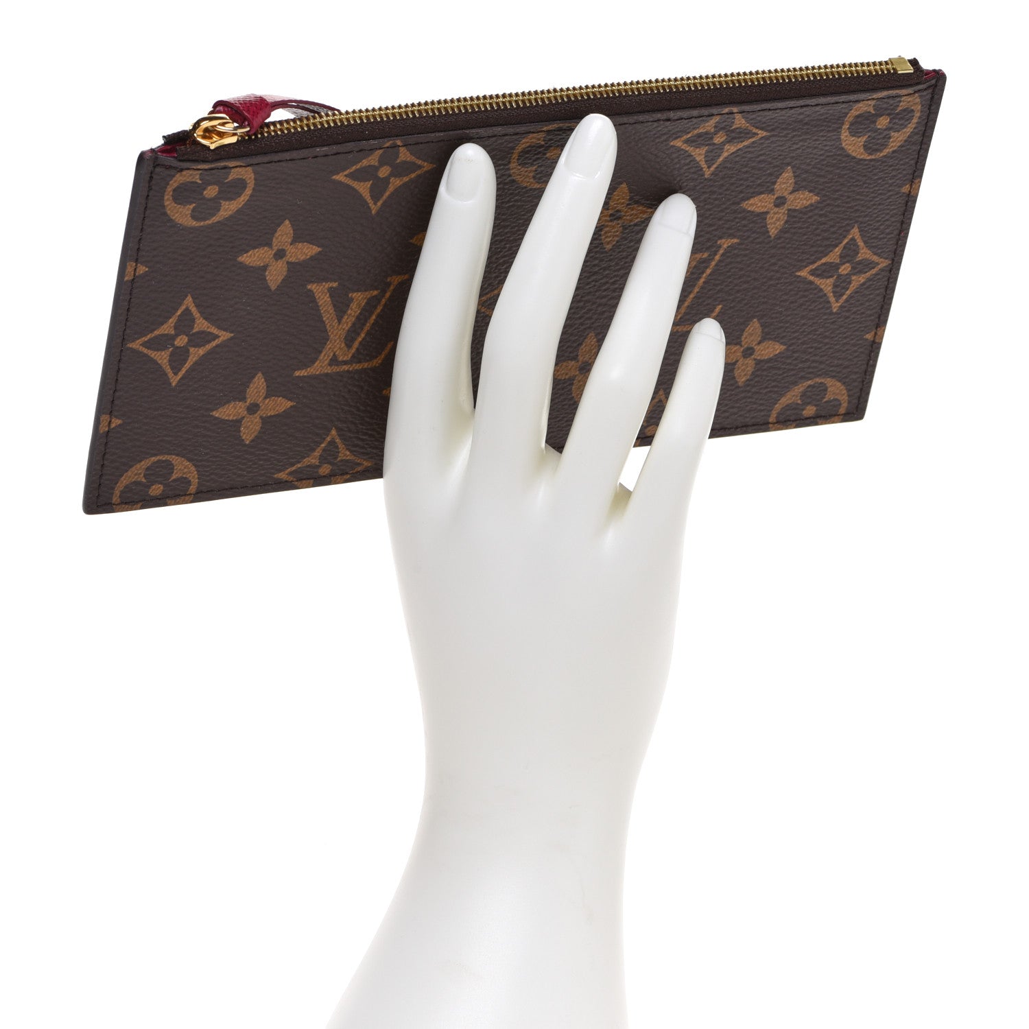 Louis Vuitton Monogram Felicie Chain Wallet Zippered Insert Fuchsia 2 of 6