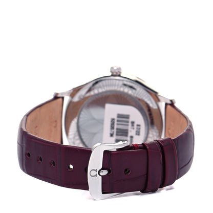 Omega Stainless Steel Crocodile Diamond 36mm De Ville Tresor Quartz Watch Burgundy 428.18.36.60.11.001 3 of 5