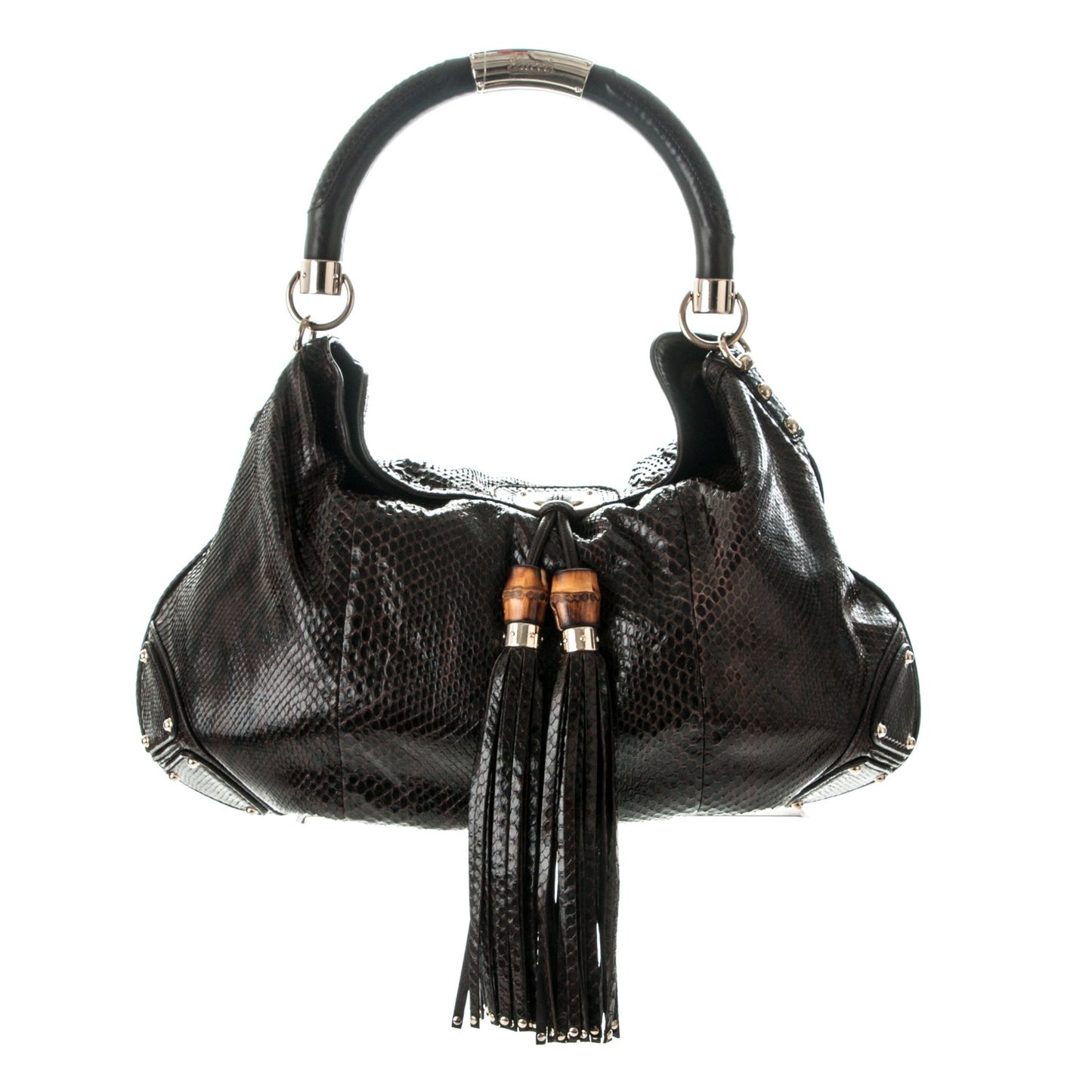 Python Large Indy Top Handle Hobo Brown