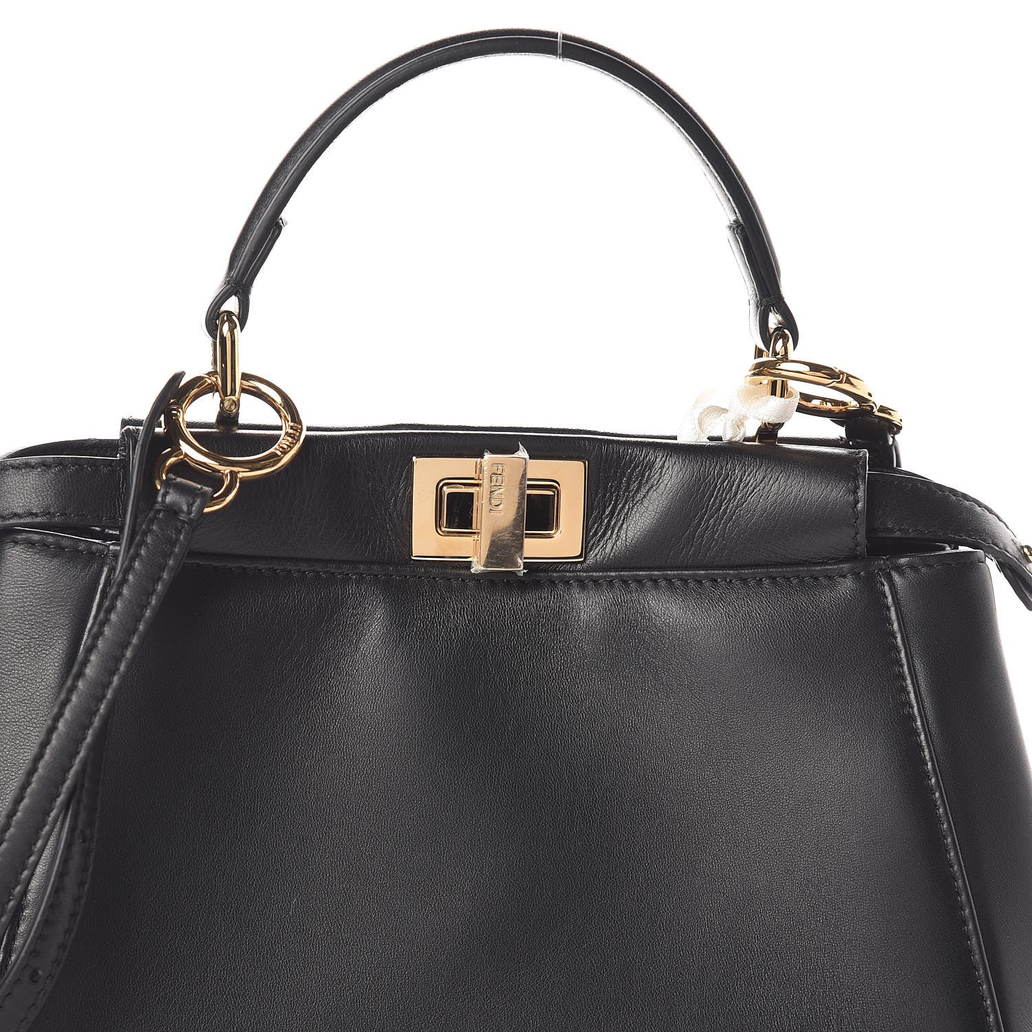 Fendi Nappa Mini Peekaboo Iconic Satchel Black 8 of 11