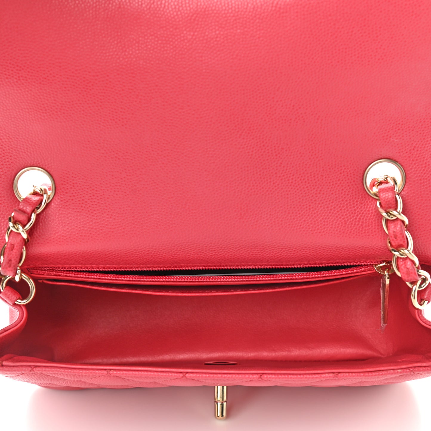Caviar Quilted Mini Rectangular Flap Dark Pink