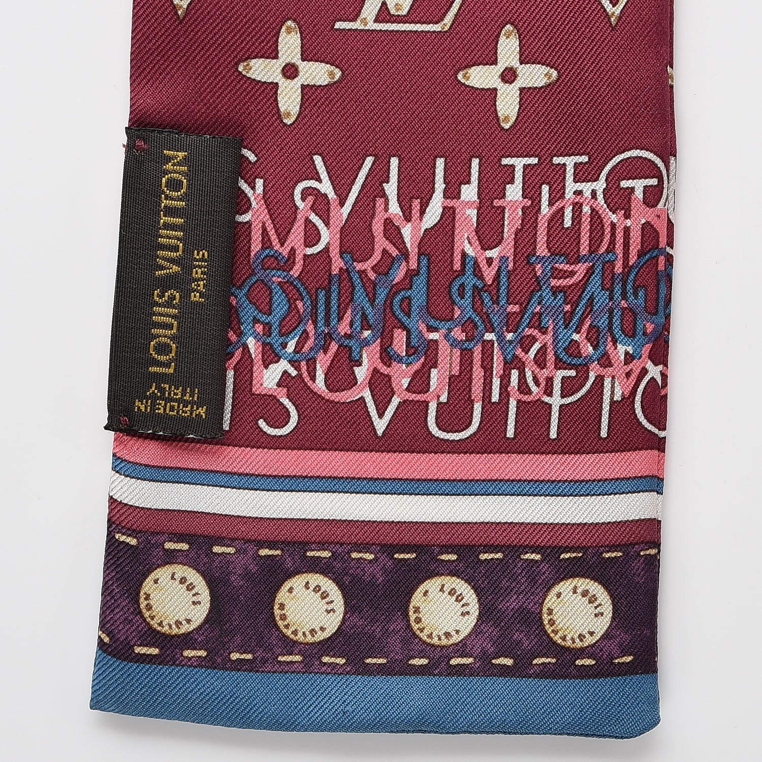 Louis Vuitton Silk Monogram Map Bandeau Prune Petrole 5 of 7