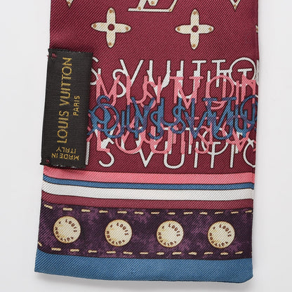 Louis Vuitton Silk Monogram Map Bandeau Prune Petrole 5 of 7