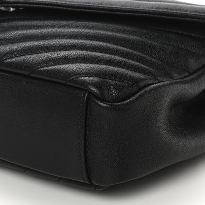 Saint Laurent Sheepskin Matelasse Chevron Monogram Medium College Bag Black 10 of 10