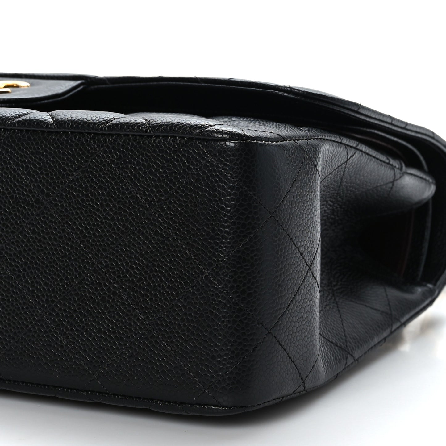 Caviar Quilted Jumbo Double Flap Black