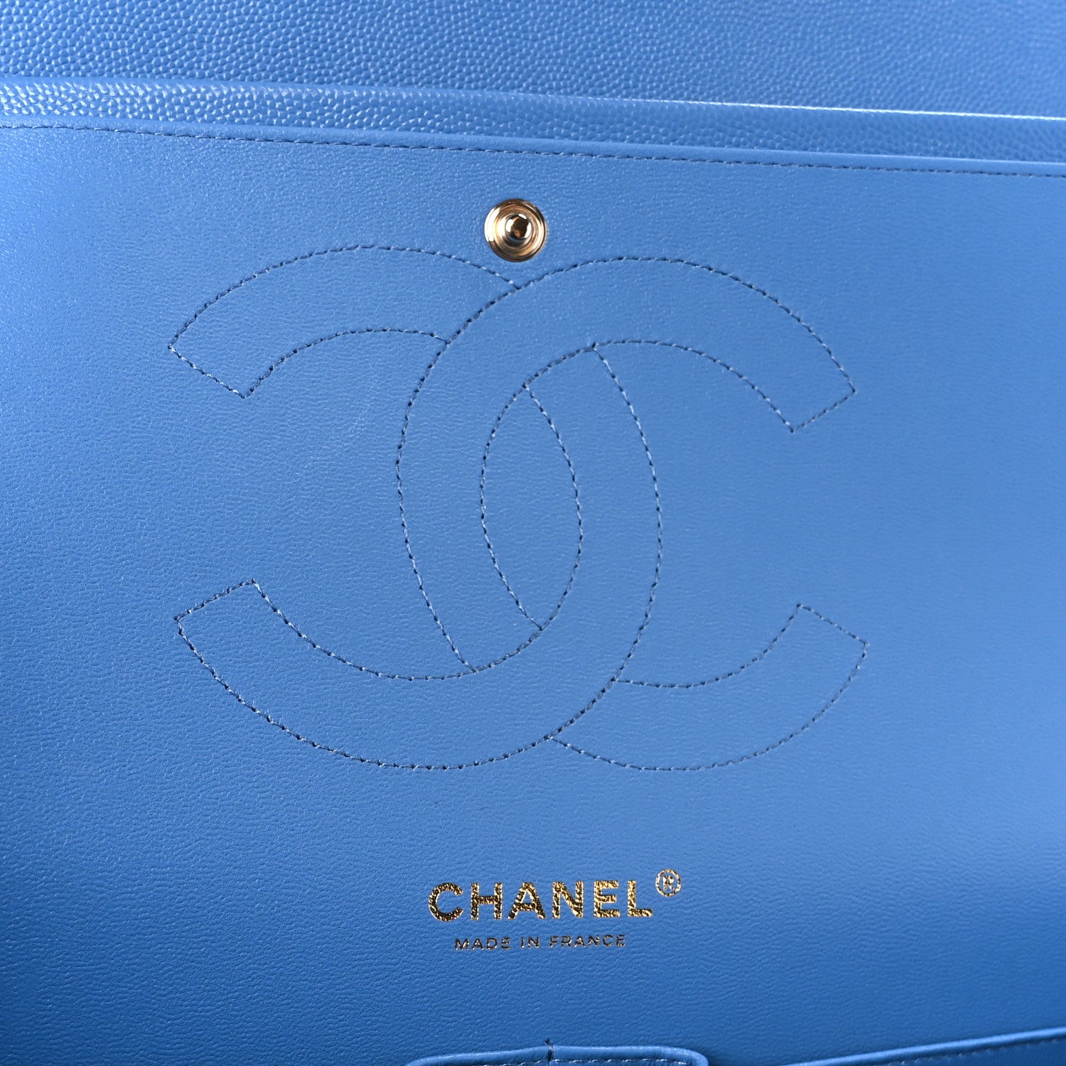 Chanel Caviar Quilted Jumbo Double Flap Blue 6 of 11