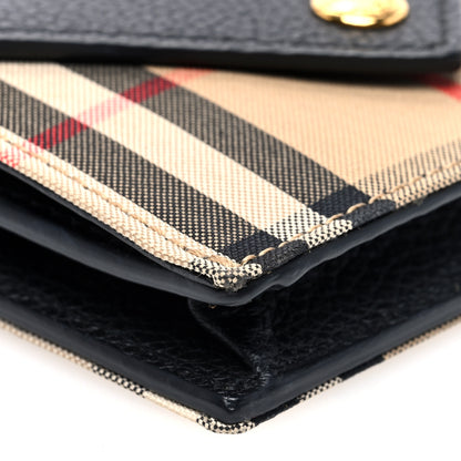 Burberry Grainy Calfskin Vintage Check Jade Card Case On Chain Black 9 of 10