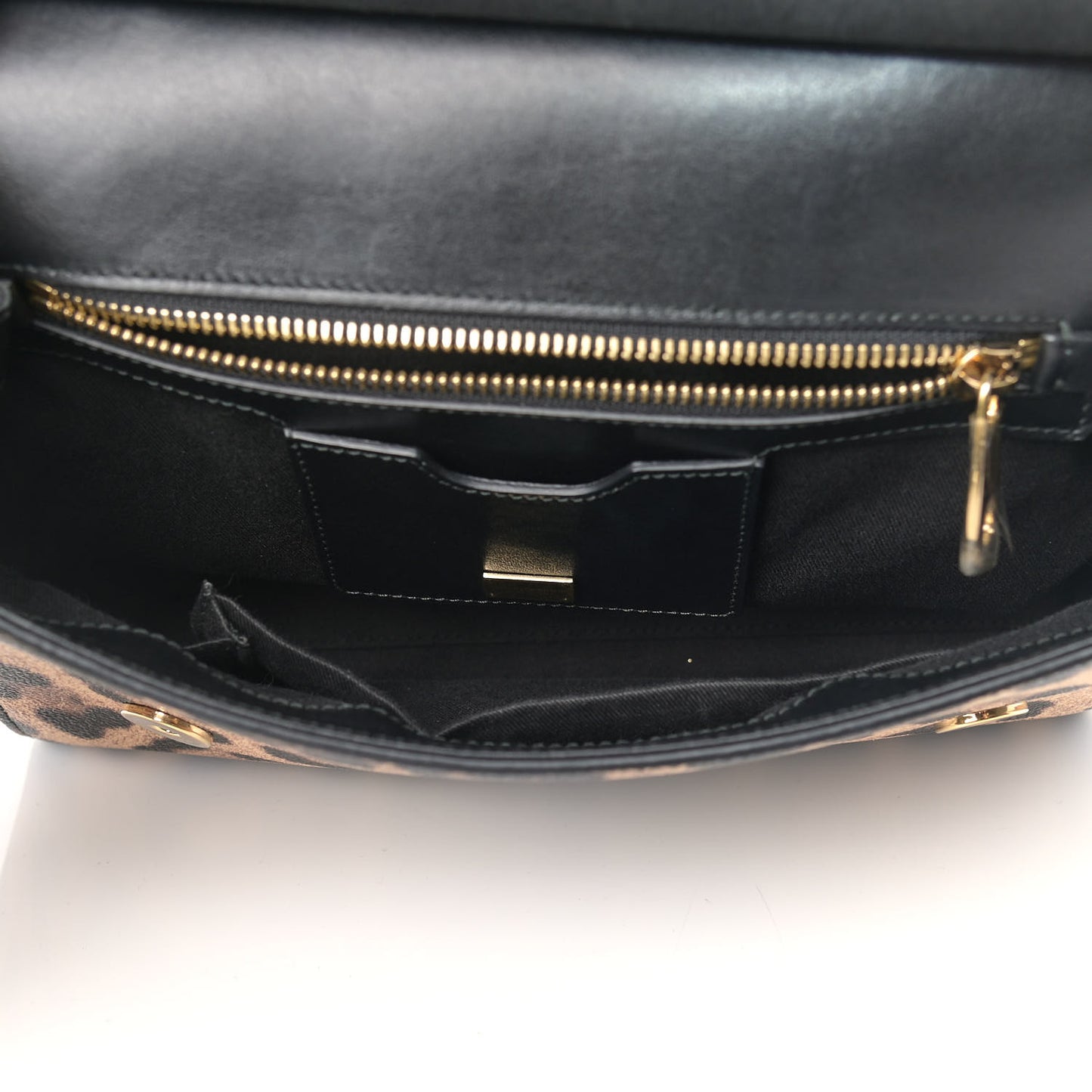 Dauphine Leopard Print Small Miss Sicily Satchel Black