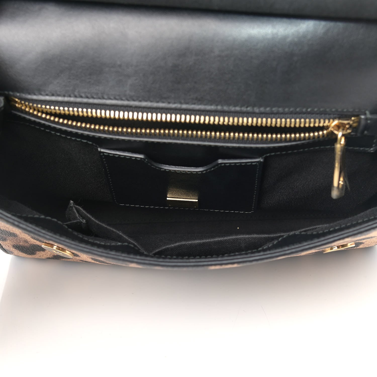 Dolce & Gabbana Dauphine Leopard Print Small Miss Sicily Satchel Black 6 of 14
