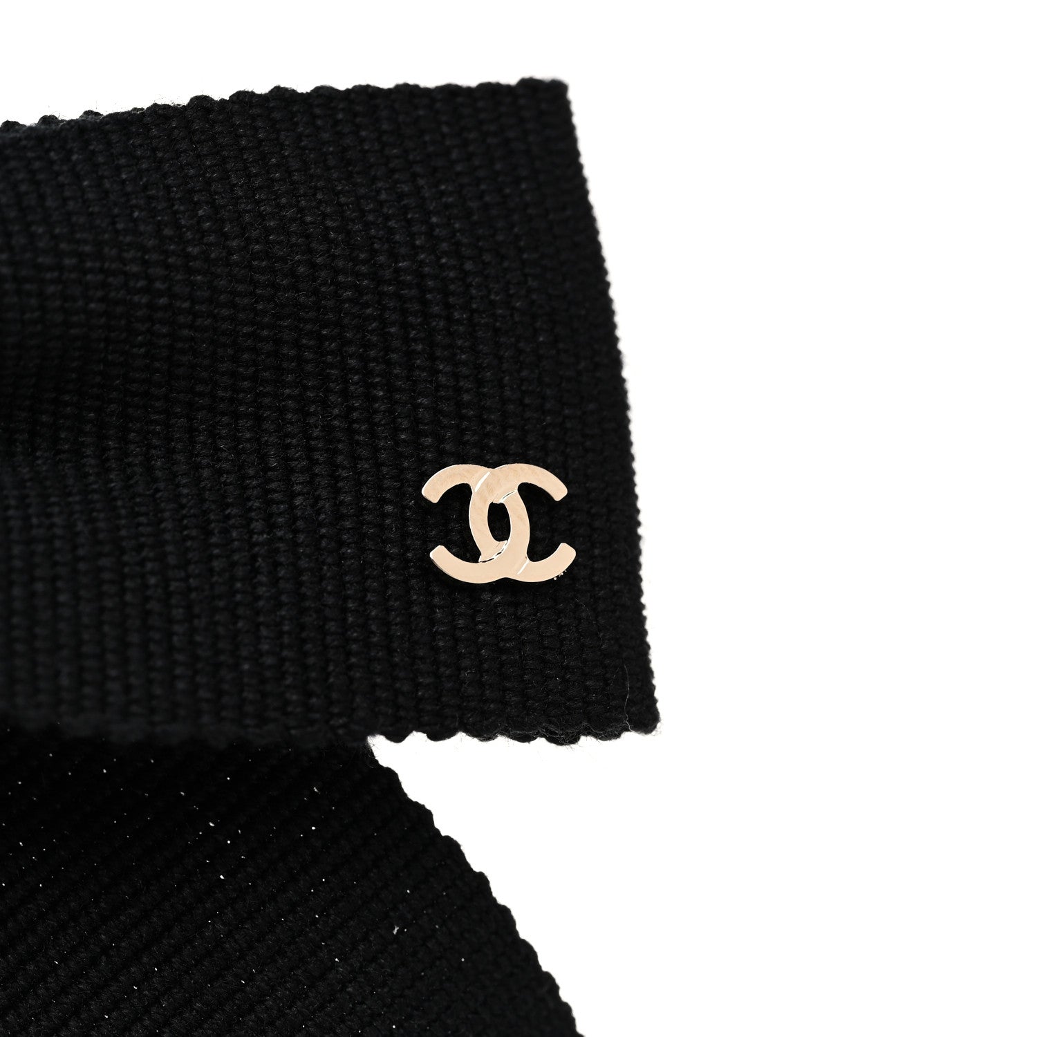Chanel Grosgrain Bow CC Hair Clip Black 3 of 3
