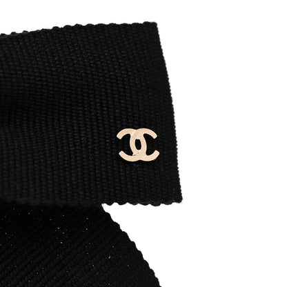 Chanel Grosgrain Bow CC Hair Clip Black 3 of 3