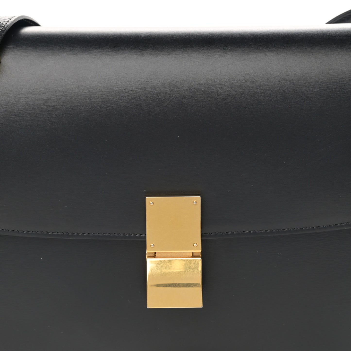 Box Calfskin Medium Classic Box Flap Bag Black