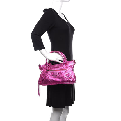 Balenciaga Metallic Chevre Classic Hardware First Magenta 3 of 14