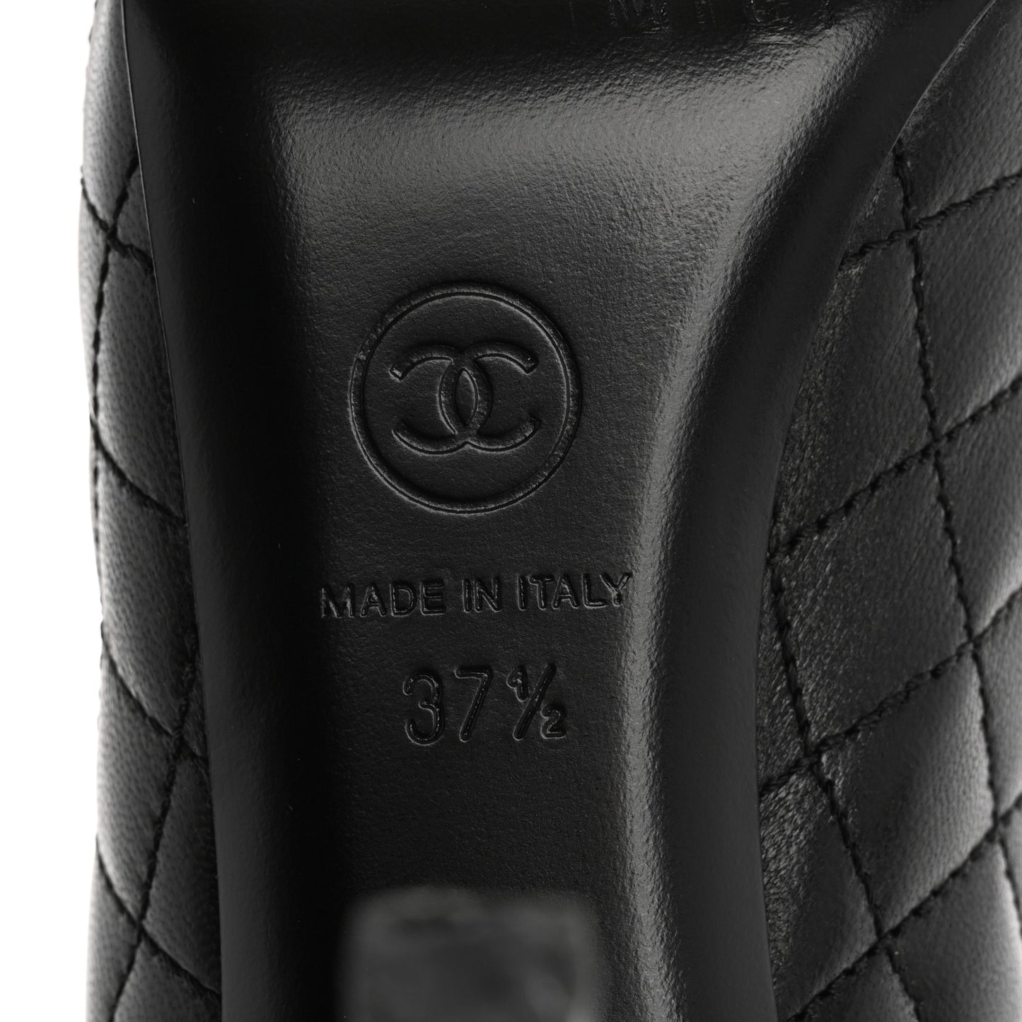 Lambskin Quilted Cap Toe Pumps 37.5 Black